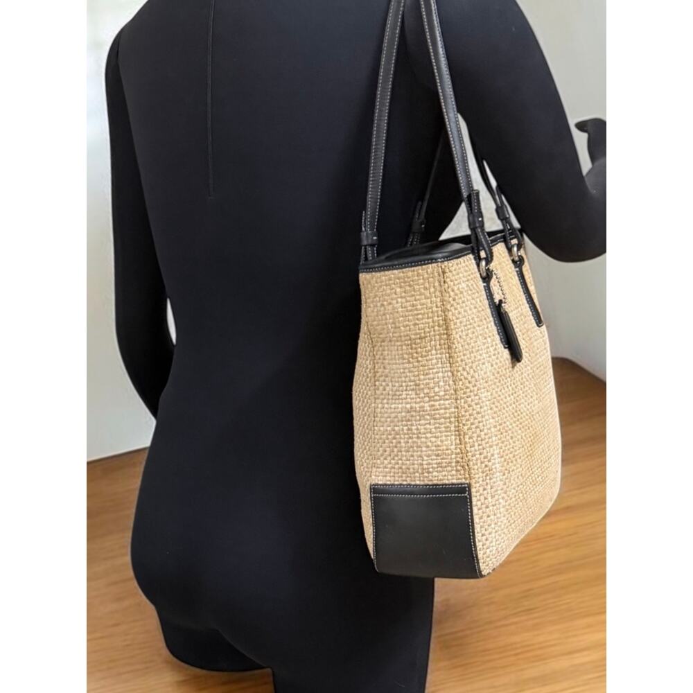Vintage Coach 8157 Straw Cabana Lunch Tote - Picture 8 of 14